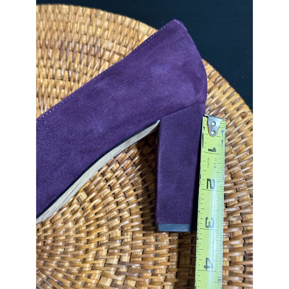 Franco Sarto Purple Suede Block Heel Pumps - Picture 5 of 8